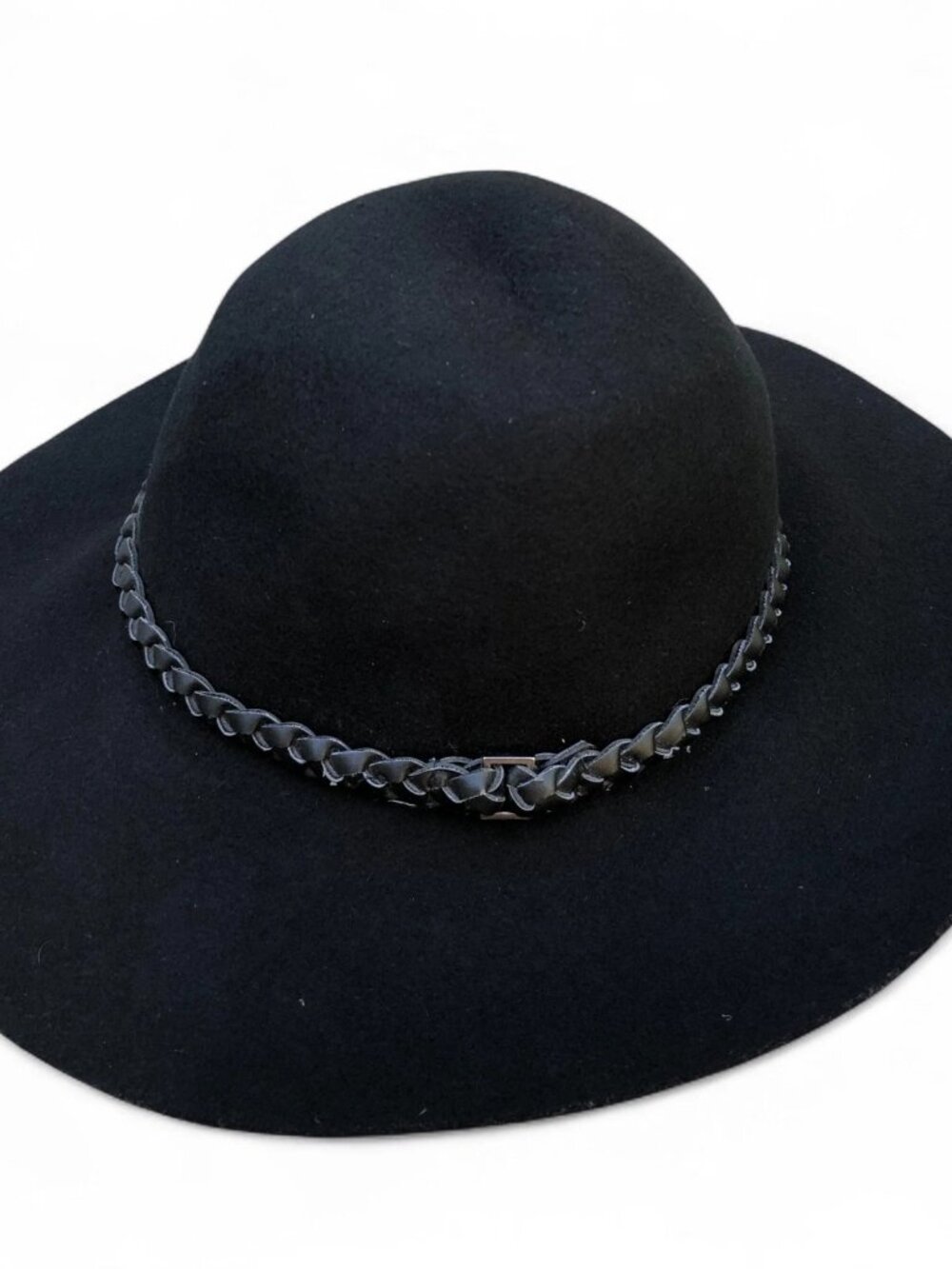 DO EVERYTHING IN LOVE Sun Hat Fedora Black Women's One Size 100% Wool Cap